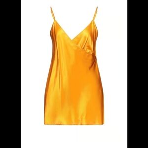 Liviana Conti Gold Satin Slip Top